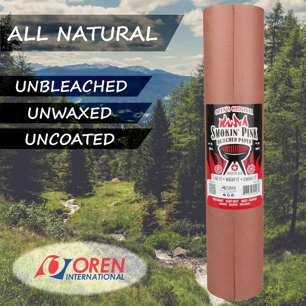 40# Pink Butcher Paper - 24&quot; x 150ft - Smokin Good Wood
