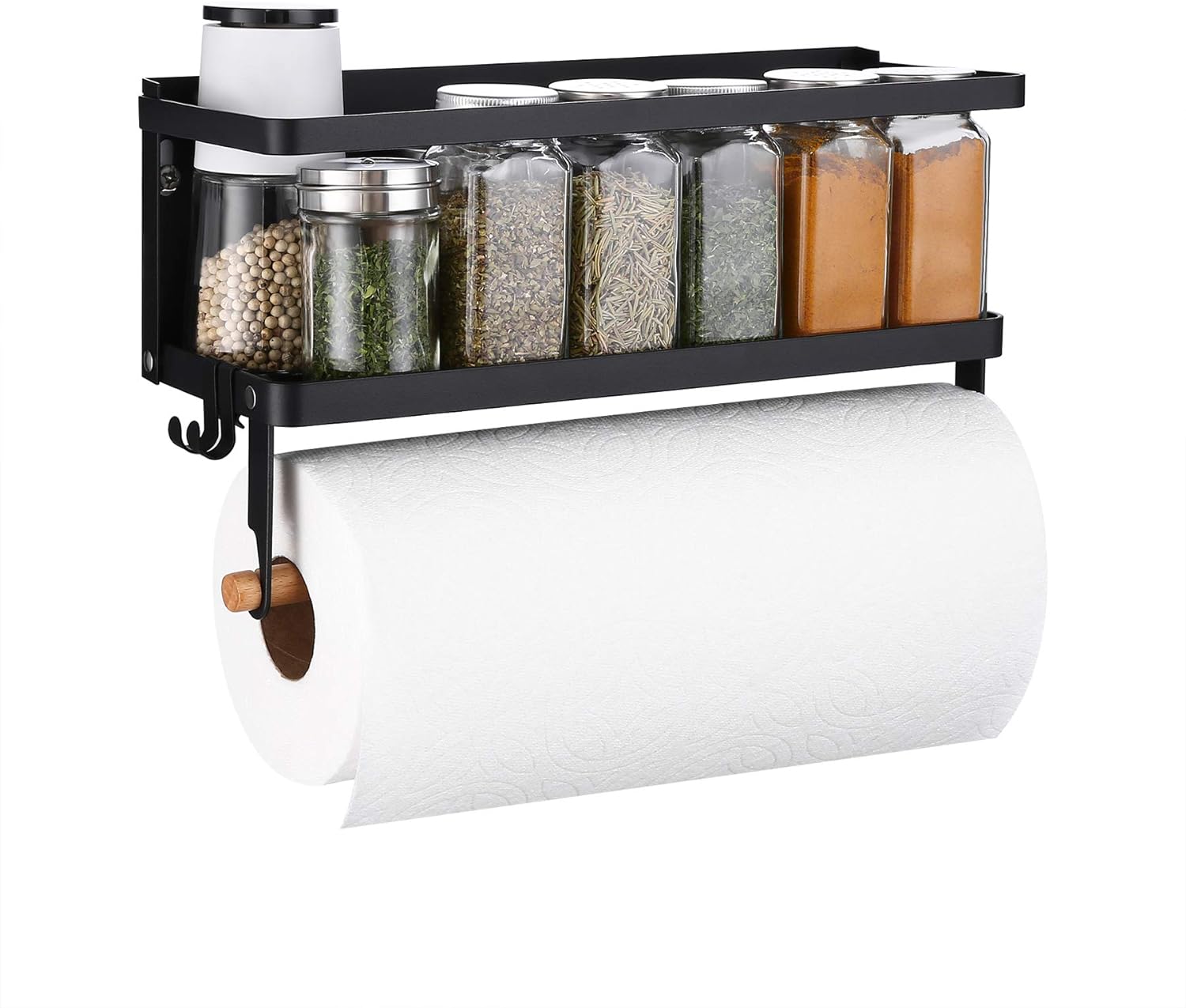 Magnetic Spice rack, with paper towel holder - Smokin Good Wood